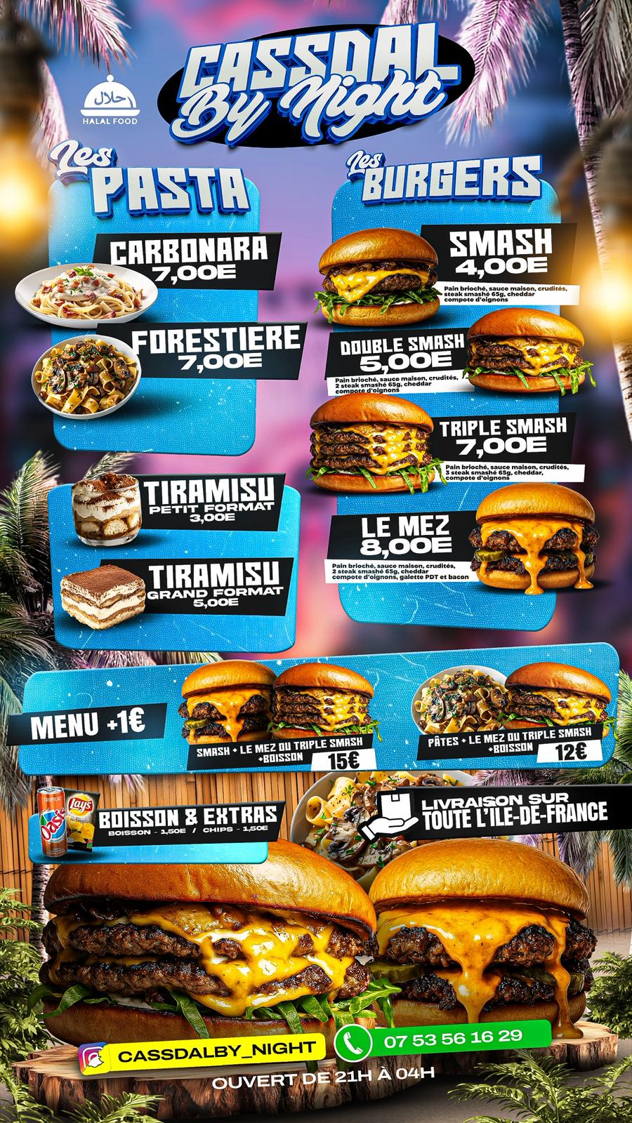 Cassdal By Night - Menu Restaurant